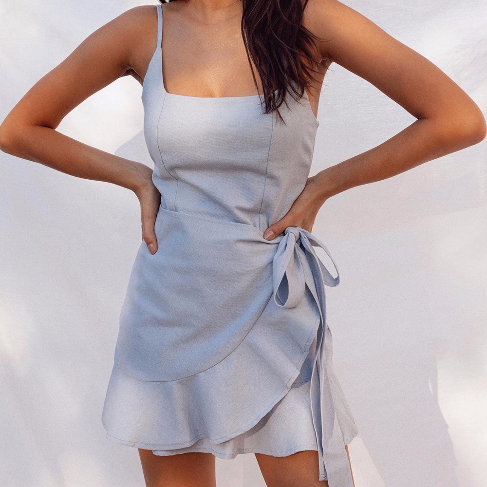 Princess Polly Cottage Hill Mini Dress Baby Blue